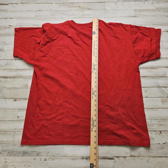 VINTAGE Germany Embroidered Red T-Shirt Pluma Men's LG - Picture 5 of 6